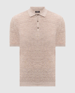 Peserico Beige polo with linen R59516F1209316