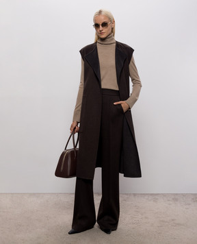 Agnona Brown wool and cashmere pants T71203YYD708