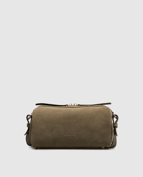 Christian Villa Khaki suede bag 06663TRUFFLE