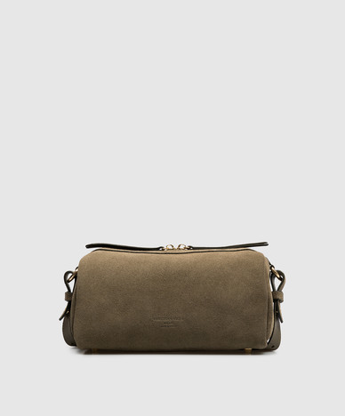 Khakifarbene Wildledertasche