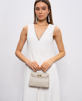 Babe Pay Pls Grey leather satchel bag 6509