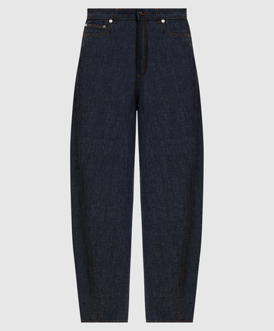 Blue banana jeans with logo patch