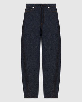 Givenchy Blue banana jeans with logo patch BW51AE516P
