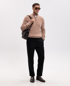 Canali Beige wool and cashmere sweater MK02547C1216