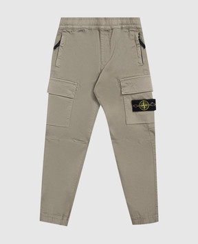 Stone Island Kids' khaki cargo joggers L2S163100006S00121012