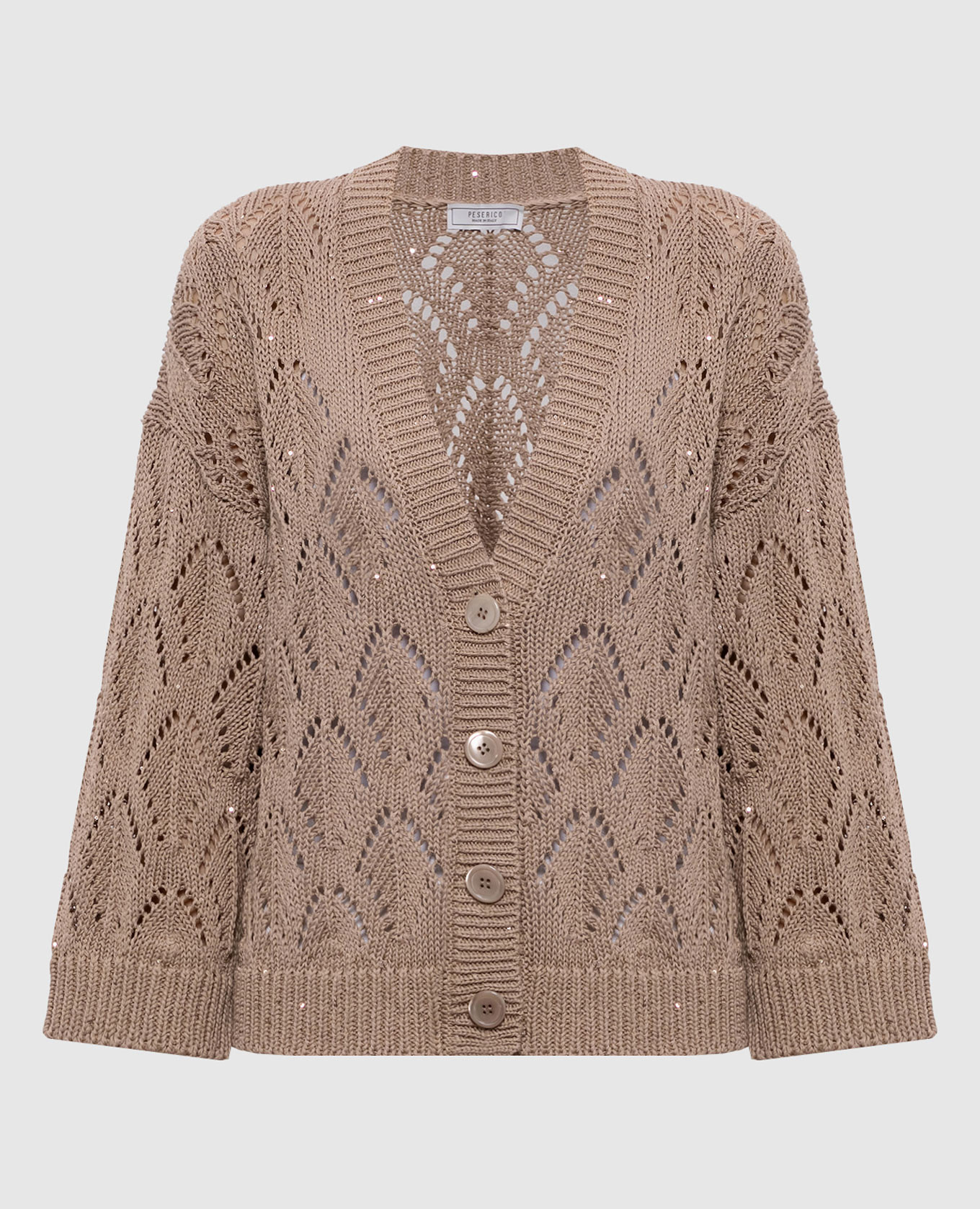 

Brown openwork cardigan with sequins Peserico