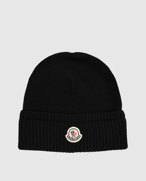Moncler Black wool and cashmere hat L20913B00067M4281