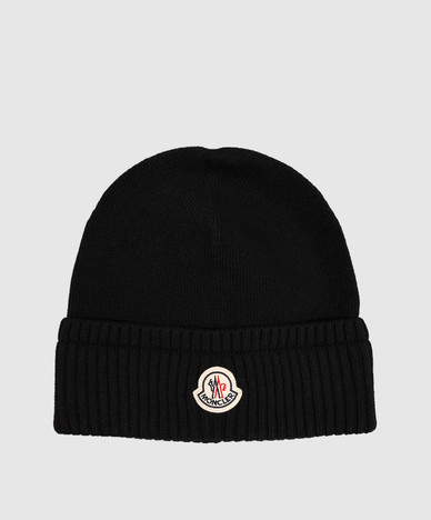 Black wool and cashmere hat