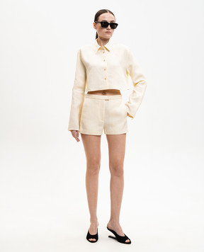 Khaite Yellow linen shorts Blane 3195218
