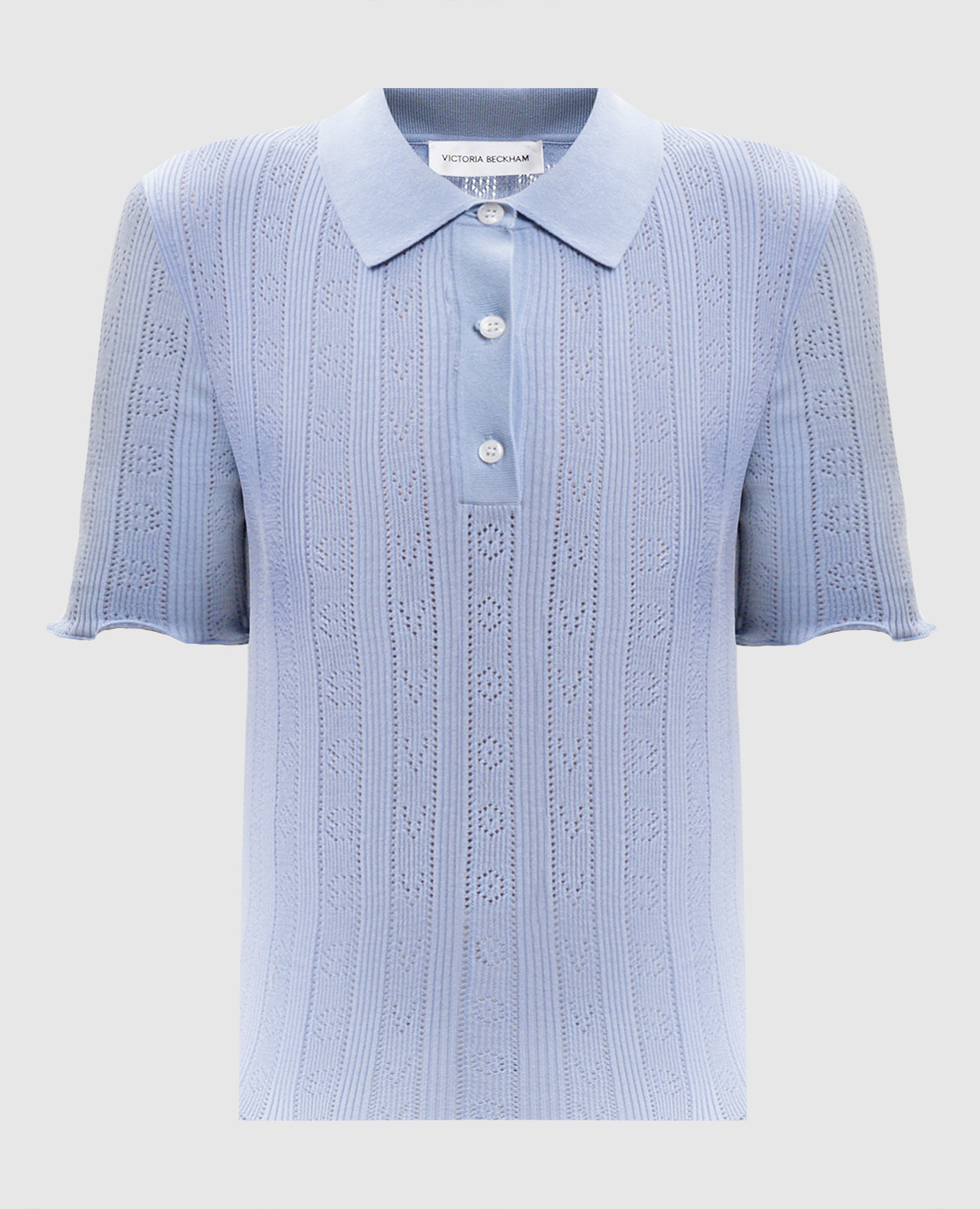 Blue polo shirt with pattern