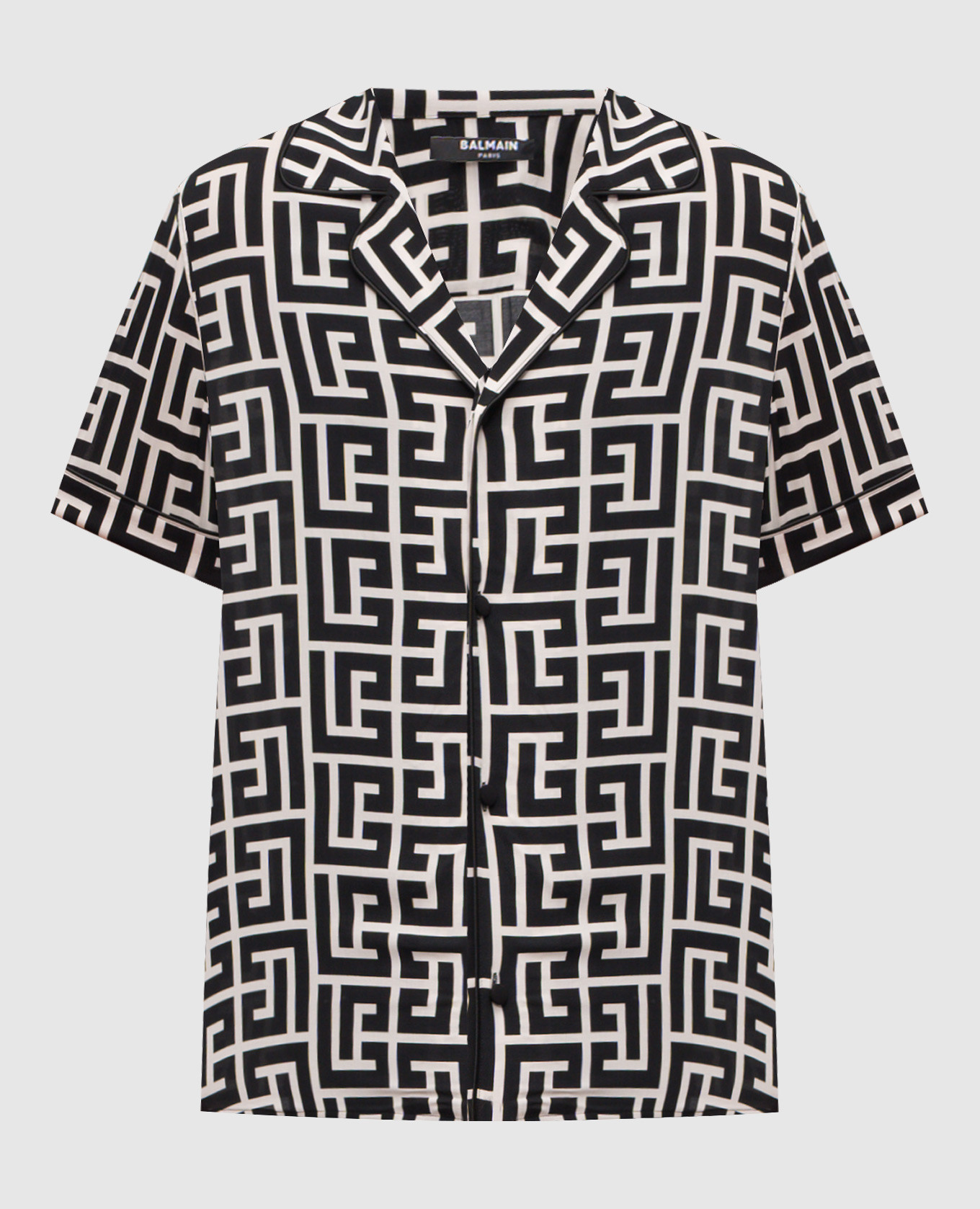 Black shirt with branded print Balmain