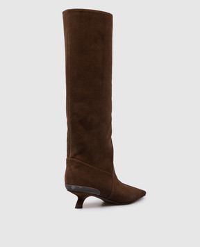 Brunello Cucinelli Brown suede boots with monil chain MZSFC3353P