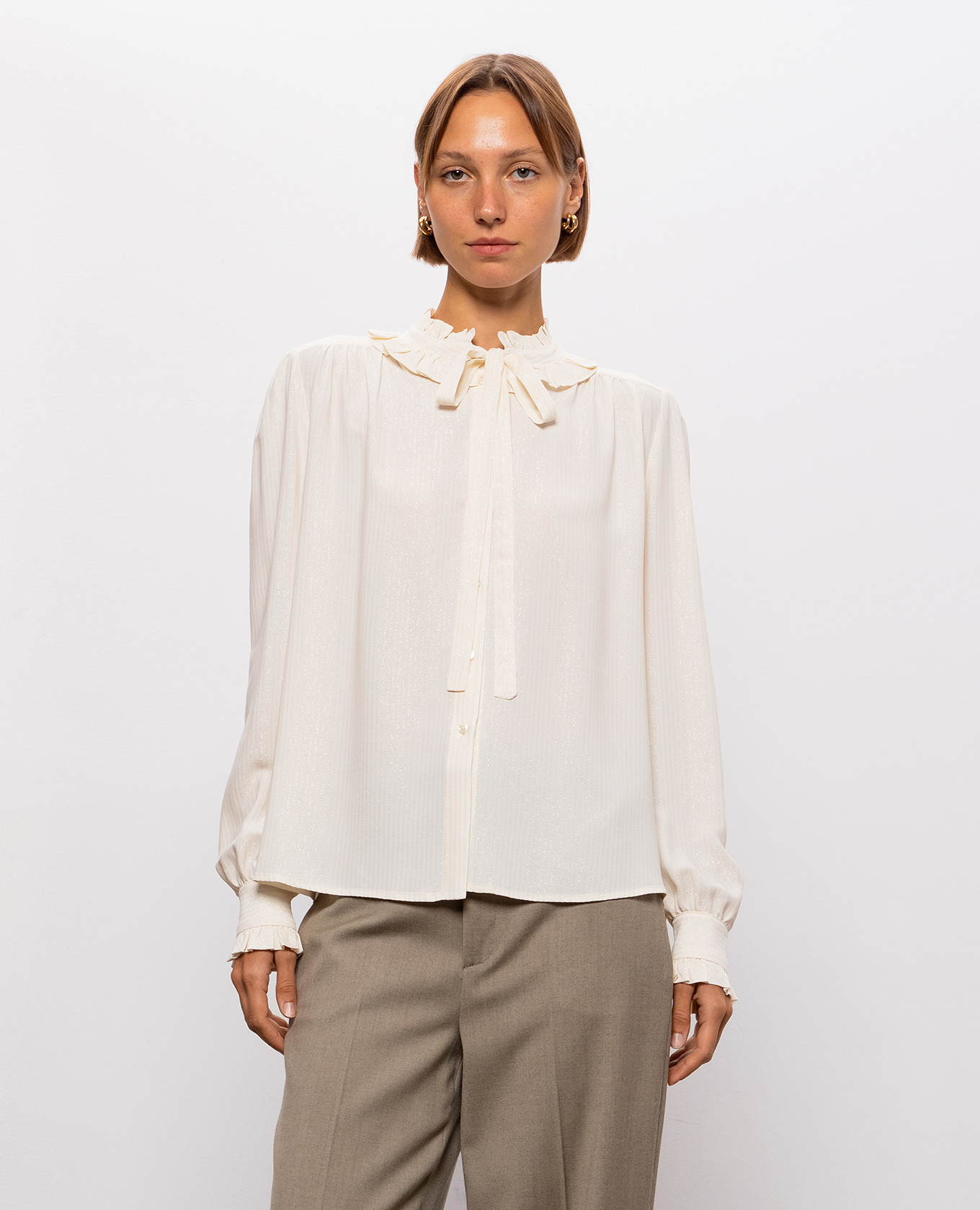 Beige blouse with silk Twinset 3