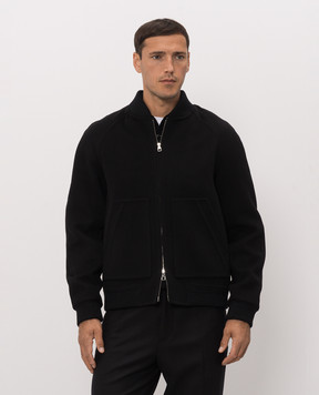 Brett Johnson Black wool and cashmere bomber jacket FW26D14LP598NOI