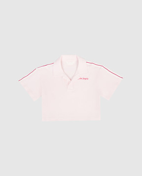 Palm Angels Children's pink polo shirt with logo print PGGB001S26JER001