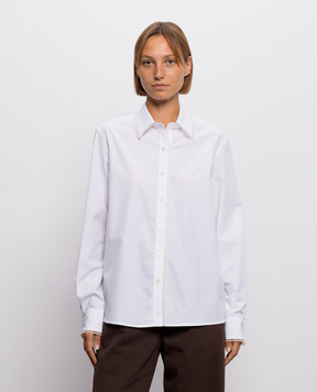 Fabiana Filippi White shirt with a monil chain CAD216F233L582