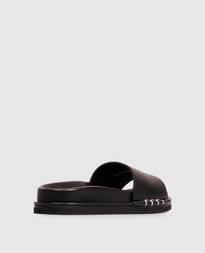 JW Anderson Black leather Fussbett flip-flops SL0017LA0232