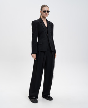 Ann Demeulemeester Jomar black wool jacket with lace-up detail B0013509FA556