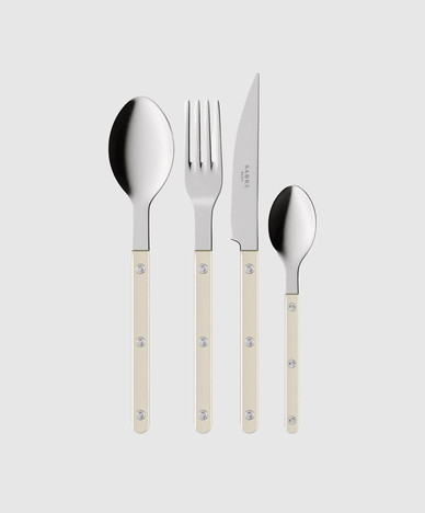 Bistrot beige cutlery set for 6 people