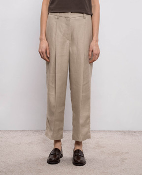 Brunello Cucinelli Beige linen pants MH527P9185