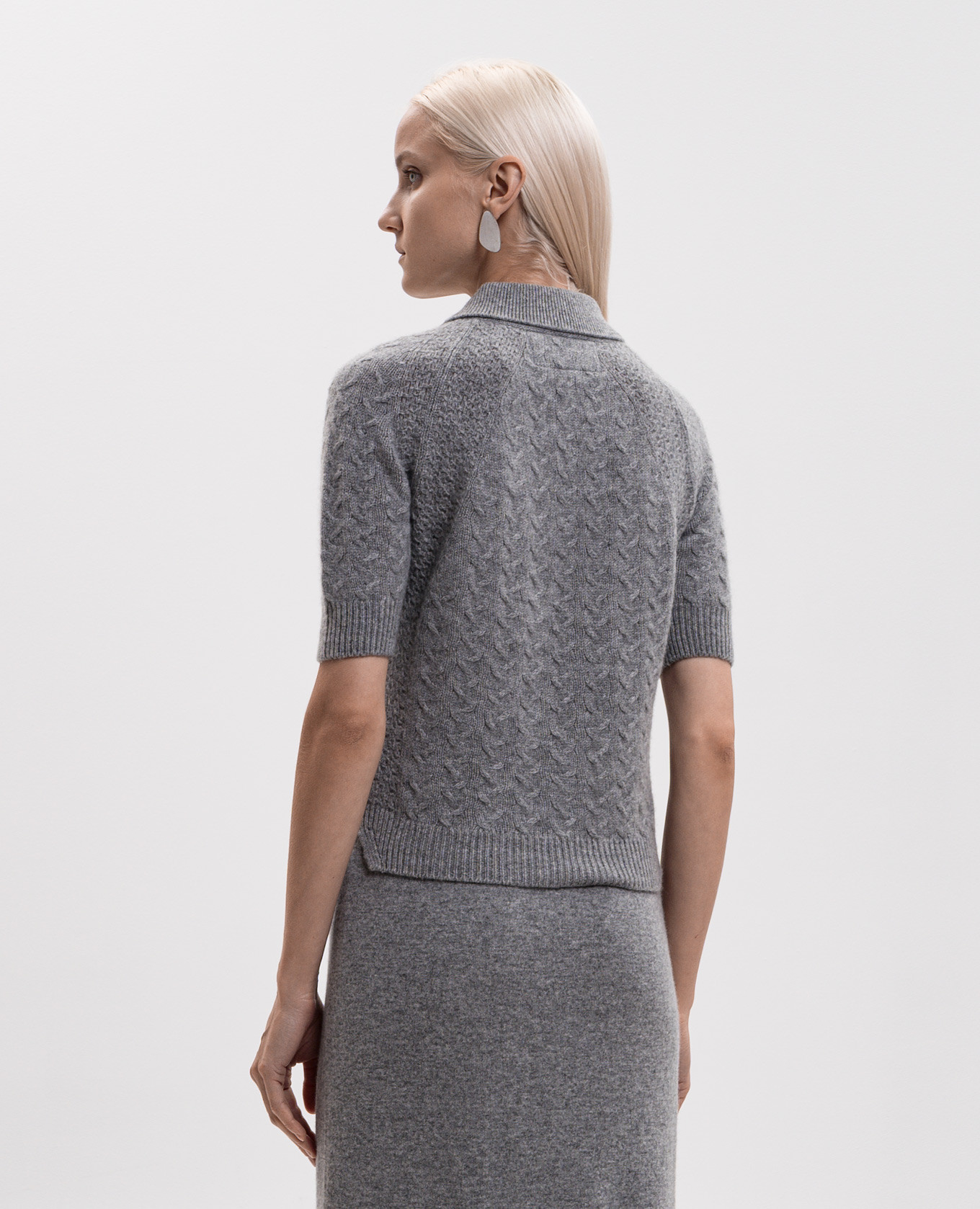 Gray cashmere polo shirt Ermanno Scervino 4