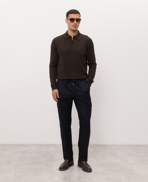 Castangia dal 1850 Blue wool and cashmere cargo pants VC2