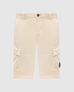C.P. Company Beige cargo shorts with patch MBE746A005694G