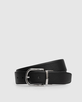 Brett Johnson Leather reversible belt with logo engraving FW26B2DENC