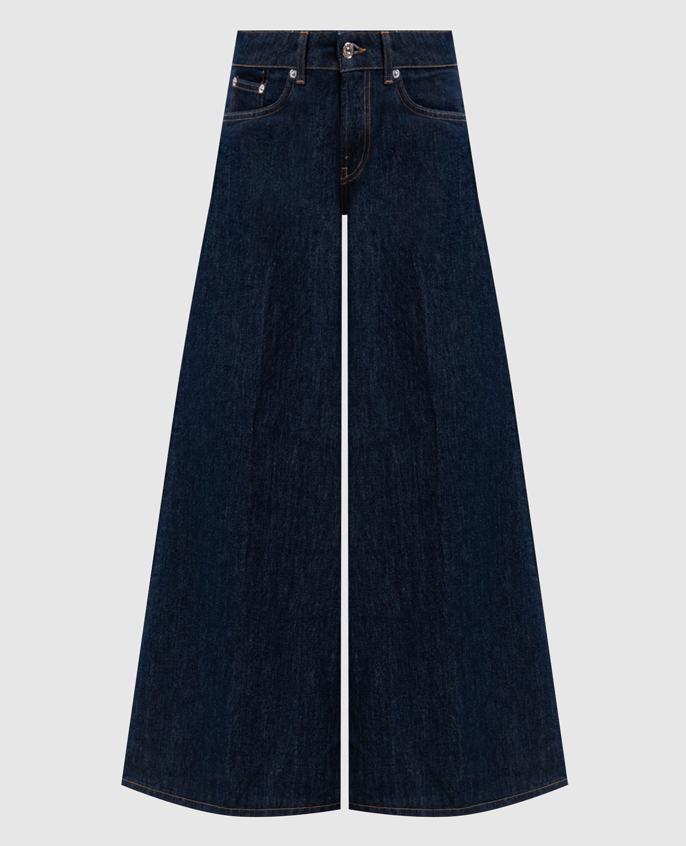 Blue flared jeans with logo patch Dondup