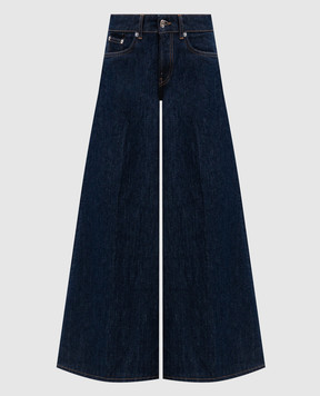 Dondup Blue flared jeans with logo patch DP775DFE338DMN6