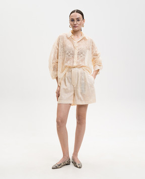 Ermanno Scervino Beige blouse with embroidery D482K731UCX