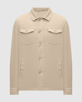 Florentino Beige shirt-style linen jacket 126347613724