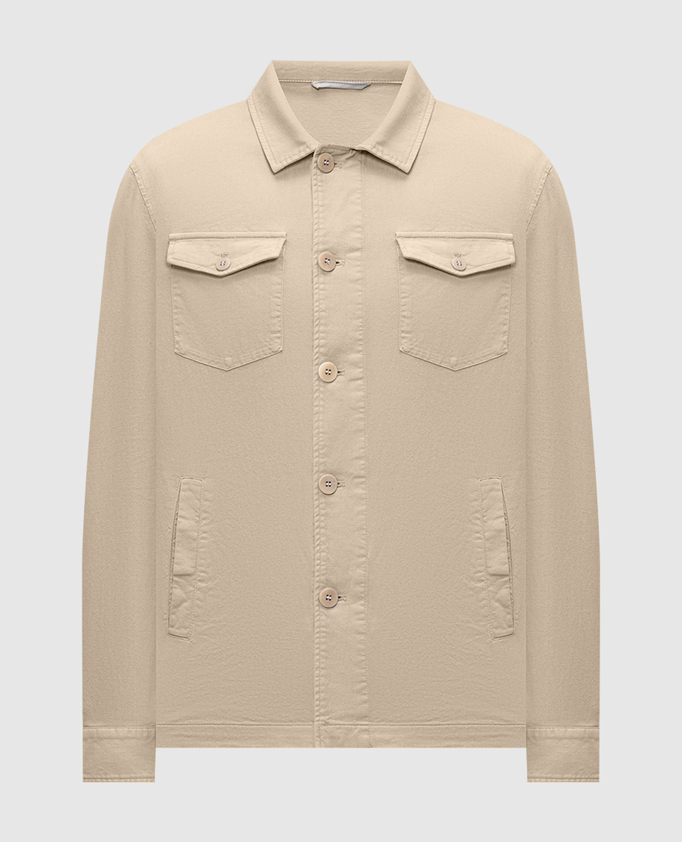 Beige shirt-style linen jacket