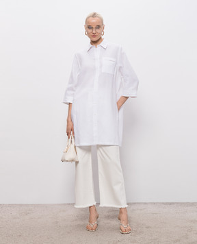 Peserico White long linen shirt S0649702647