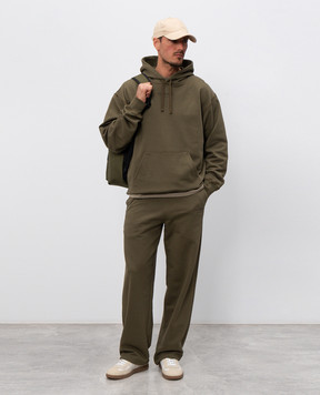 Balmain Khaki hoodies with logo embroidery GH0JR007BD10