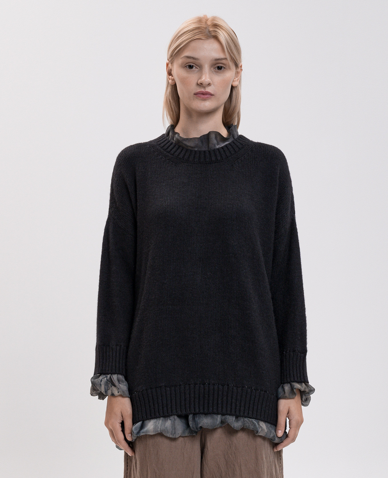 Gray silk sweater Masnada 3