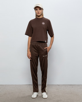 Palm Angels Brown T-shirt with embroidery PAWAA003JR003
