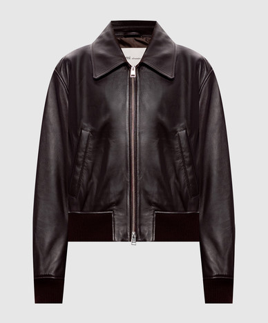 Brown leather jacket
