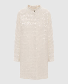 Herno Beige sequined coat CA000610D12862S