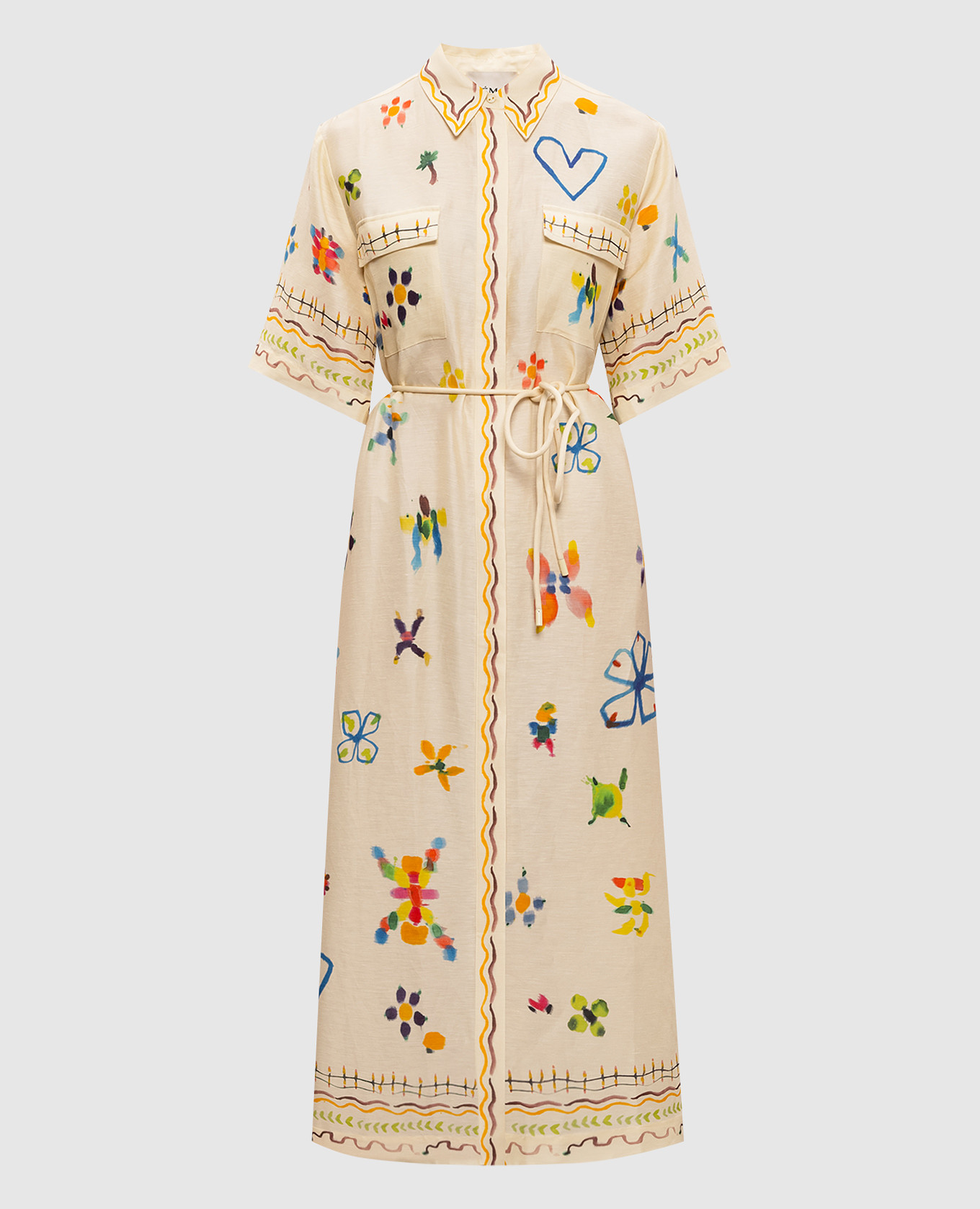 

Sidi yellow linen shirt dress Alemais