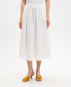 Ballantyne White midi skirt with silk BLGS72RCS00