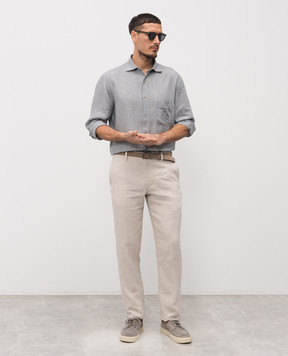 Stefano Ricci Gray linen shirt MC008163BX2922