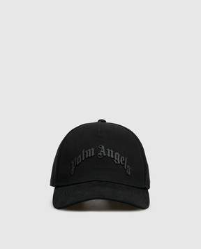 Palm Angels Black cap with textured logo PMLB104S26FAB00I