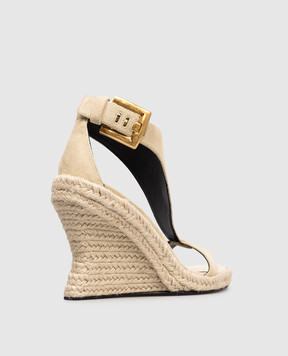 Balmain Anthem beige wedge sandals GN1UH204LCTA