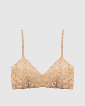Ermanno Scervino Beige lace bralette D482L715UBD