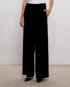 Brunello Cucinelli Black velvet pants with lurex MG568P8884