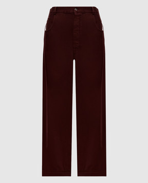Ann Demeulemeester Kristel burgundy jeans with ribbons B0010196FA038