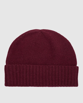 Allude Burgundy cashmere hat with lapel 26511245