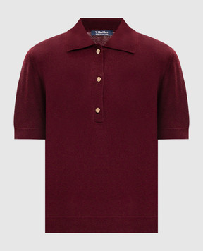 Max Mara Burgundy POMPOSA polo shirt with silk and cashmere SMMPOMPOSA