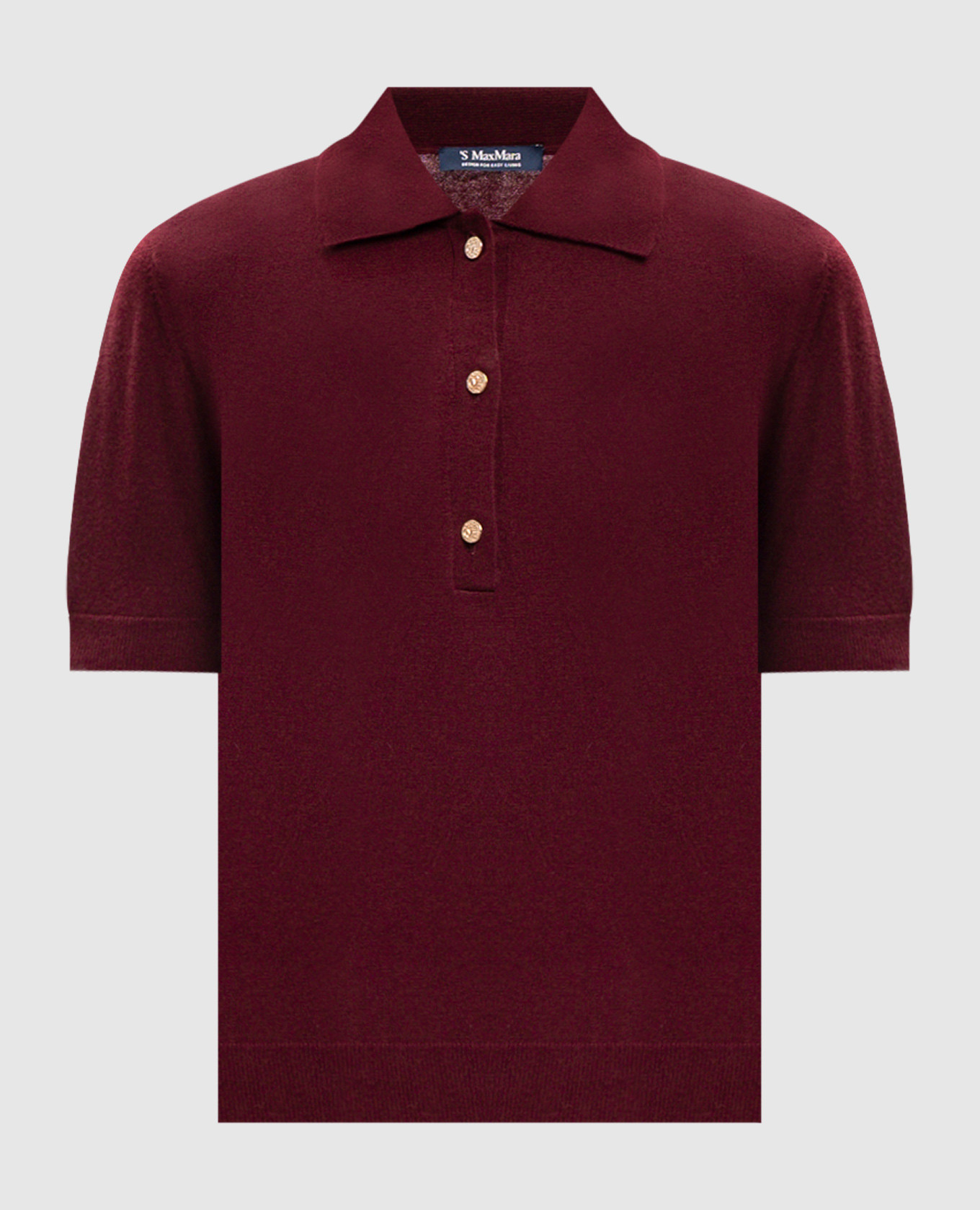 Burgundy POMPOSA polo shirt with silk and cashmere